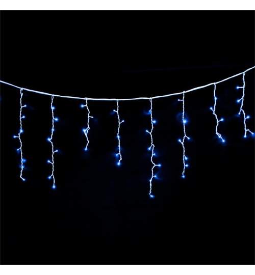 Instalatie de Craciun tip perdea cu franjuri inegali, lungime 10m, 340 LED-uri albastre