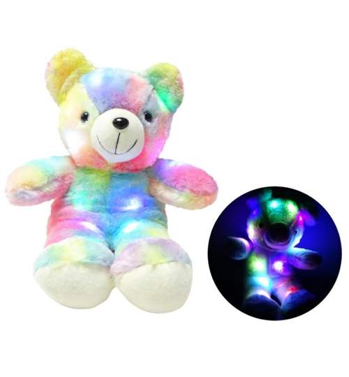Ursulet plus iluminat LED RGB, inaltime 45 cm, rosu