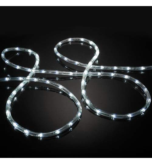 Instalatie Tip Furtun Luminos LED pentru Craciun, Lumina Alba, Exterior Interior, Lungime 10m, 200 LED-uri