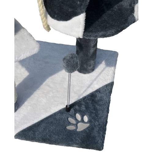 Ansamblu de joaca Olmo pentru pisici, inaltime 112cm, alb/gri antracit