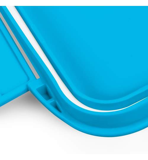 Caserola Lunch Box pentru mancare cu 2 compartimente si lingura, albastru