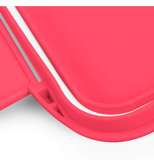 Caserola Lunch Box pentru mancare cu 2 compartimente si lingura, rosu