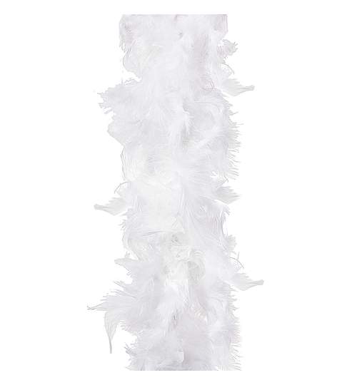 Ghirlanda artificiala, beteala decorativa din pene pentru Craciun, lungime 1.8m, alb