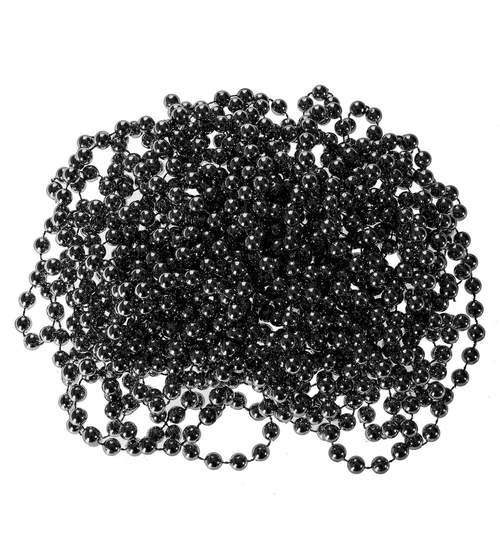 Sirag margele decorative de Craciun, pentru brad, 8mm x 10m, negru