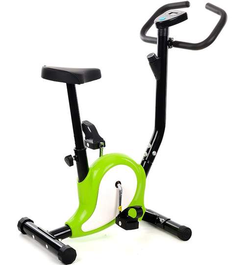 Bicicleta pentru Fitness FunFit, Multifunctionala cu Afisaj LCD, Reglabila, Culoare Verde/Alb