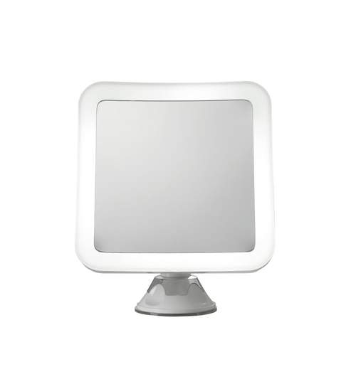 Oglinda cosmetica cu ventuza, iluminata LED, factor marire 5x
