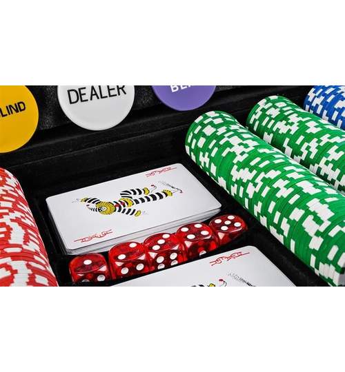 Set Joc de Poker cu 500 Jetoane, Valiza Metalica si Accesorii