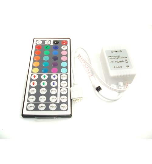 Banda RGB 150 SMD 5050 12v cu controler si telecomanda 44 taste ManiaLight