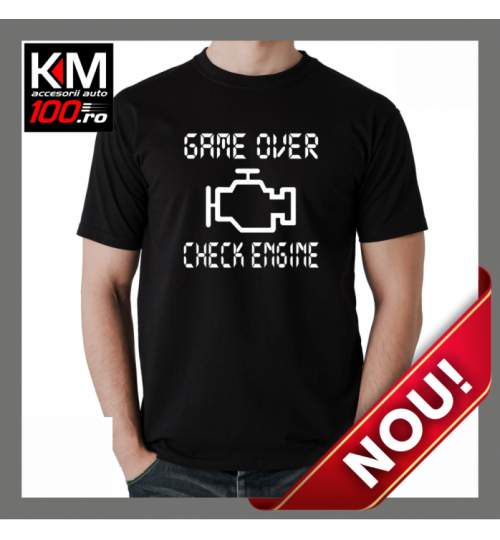 Tricou KM Personalizat CHECK ENGINE - cod:  TRICOU-KM-030 ManiaStiker