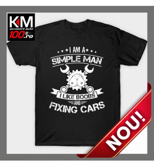 Tricou KM Personalizat SIMPLE MAN - cod:  TRICOU-KM-099 ManiaStiker