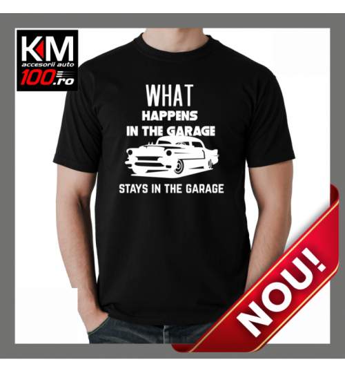 Tricou KM Personalizat STAYS IN THE GARAGE - cod:  TRICOU-KM-103 ManiaStiker
