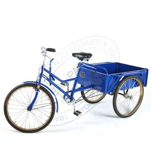 Tricicleta clasica pentru adulti cu lada metalica pentru transport, triciclu Kft Auto