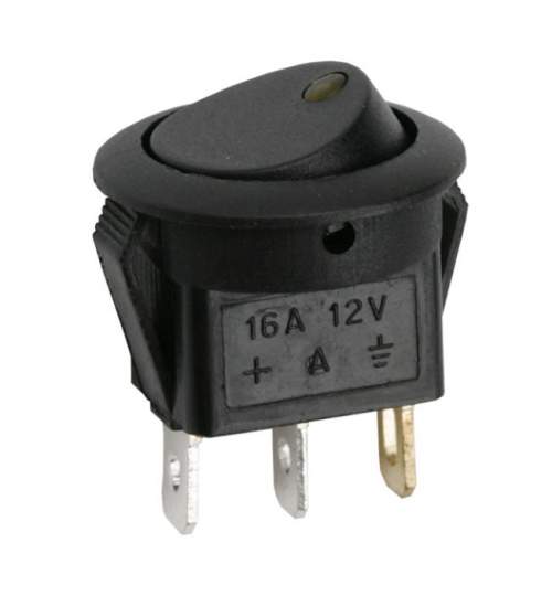 Intrerupator basculant 1 circuit 16A-12VDC OFF-ON, cu LED galben, Set comutatoare 5 buc Kft Auto
