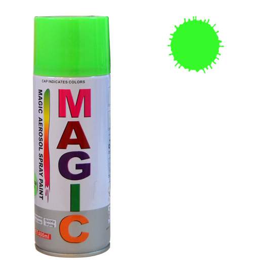 Spray vopsea MAGIC Verde Fluorescent , 400 ml. Kft Auto