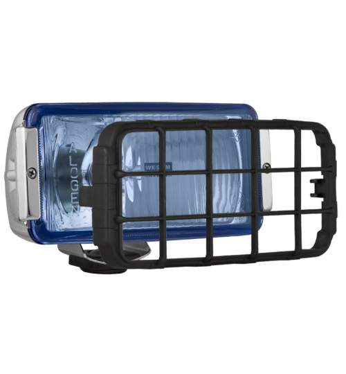 Proiector auto Wesem 12/24V bec H3 182x86x81mm geam albastru si carcasa cromata , cu lumina de drum , 1 buc. Kft Auto