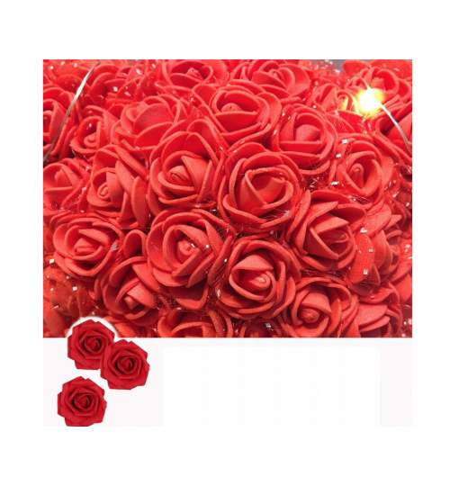Ursulet floral BIG 40 cm DeLuxe Rosu cu fundita + cutie de cadou ManiaMagic