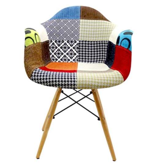 Scaun modern cu brate, tapitat, multicolor pentru living, salon sau dormitor