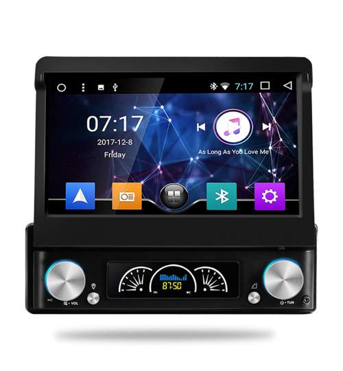 Navigatie Gps Auto Android 1DIN cu ecran retractabil , 7 inch , 2GB RAM + 16 GB ROM , Internet , 4G , Aplicatii , Waze , Wi Fi , Usb , Bluetooth , Mirrorlink