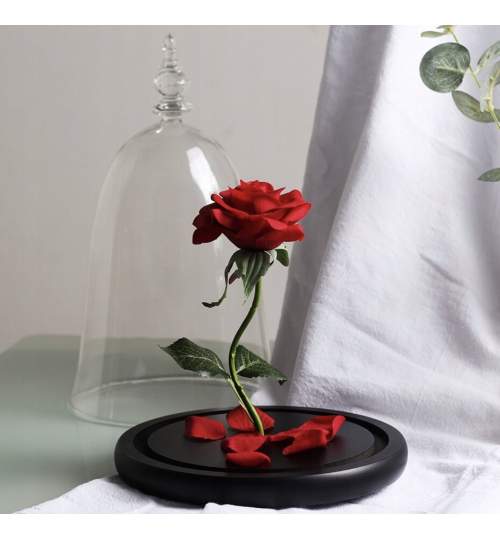 Trandafir Criogenat Rosu + LED ManiaMagic