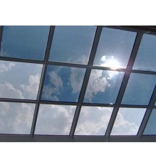 Folie Geamuri pentru Cladiri cu Protectie Solara, Argintiu, Transparenta 5%, 1x0.5m