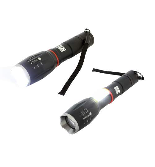 Lanterna LED COB U3 cu ZOOM, 9W, impermeabila, 6 moduri de iluminare, cu suport de bicicleta