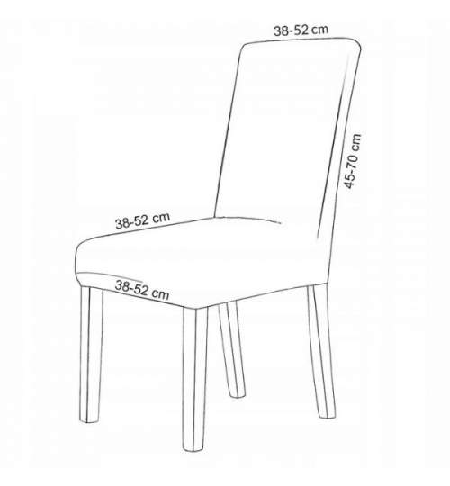 Husa scaun dining/bucatarie, din spandex, model Zig-Zag, culoare gri/alb