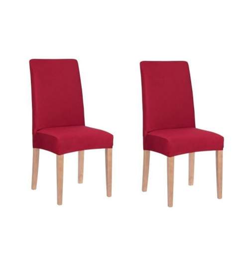 Set 2 huse pentru scaun dining/bucatarie, din spandex, culoare rosu