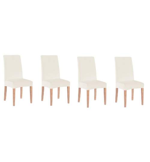 Set 6 huse pentru scaun dining/bucatarie, din spandex, culoare bej