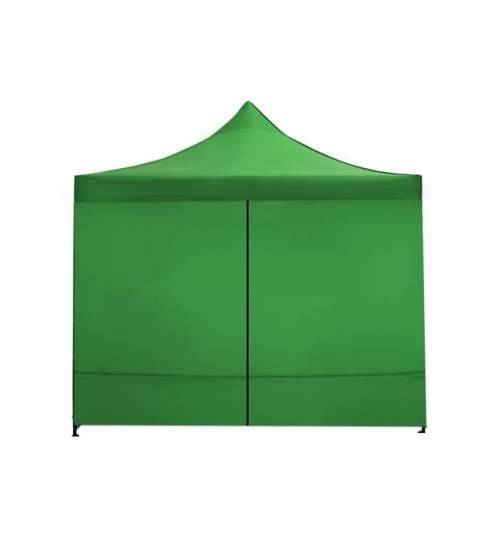 Cort Pavilion Pliabil 3x3 m pentru Curte, Gradina sau Evenimente cu 4 Pereti, Inchidere cu Fermoar, Culoare Verde