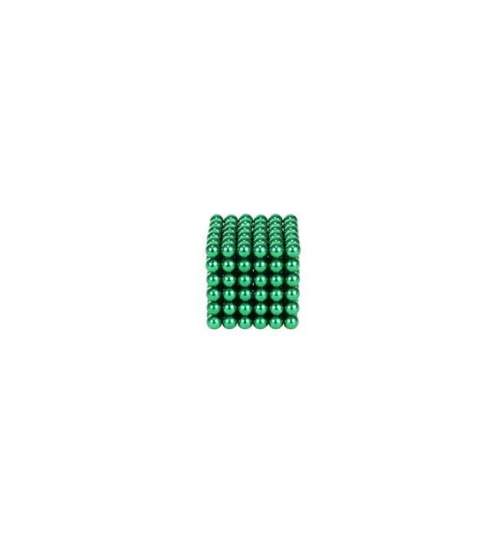 Joc Puzzle Antistres NeoCube cu Bile Magnetice 216 Bucati, Diametru Bile 3mm, verde