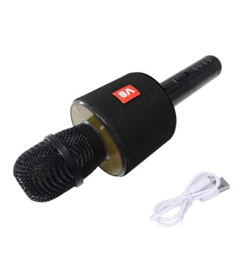 Microfon fara fir cu Bluetooth, pentru Karaoke, port USB si microSD, 3W
