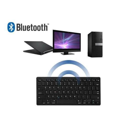 Tastatura Bluetooth pentru control PC, Smart TV sau Telefon, raza 10m, alimentare baterii AAA