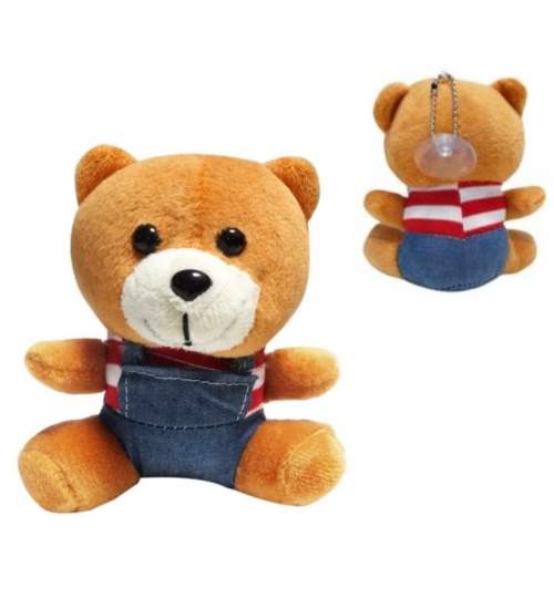 Set Ursulet de Plus Teddy Bear cu Papion, Inaltime 23cm + Breloc pentru chei, lungime 12 cm