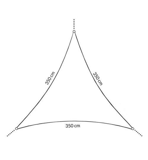 Prelata Copertina pentru Soare, Triunghiulara, Densitate 160 g/mp, Dimensiune 3.5x3.5m, Portocaliu