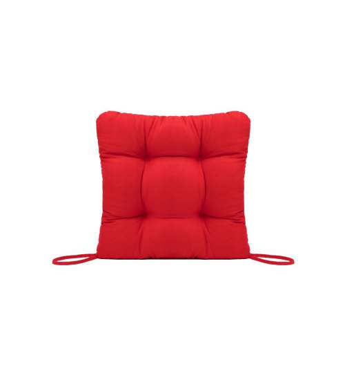 Perna decorativa pentru scaun de bucatarie sau terasa, dimensiuni 40x40cm, culoare Rosu