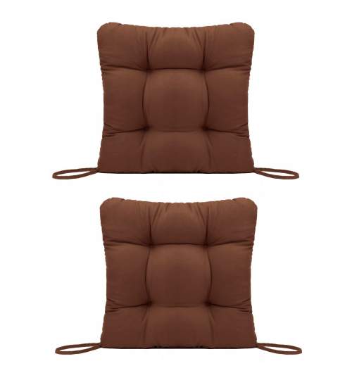 Set Perne decorative pentru scaun de bucatarie sau terasa, dimensiuni 40x40cm, culoare Maro, 2 buc/set