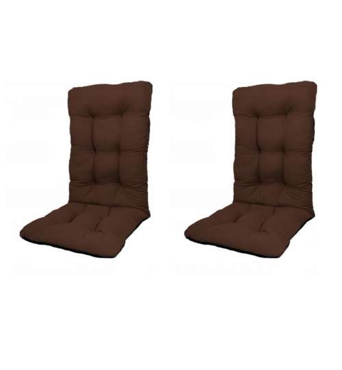 Set Perne pentru scaun de casa si gradina cu spatar, 48x48x75cm, culoare maro, 2 buc/set