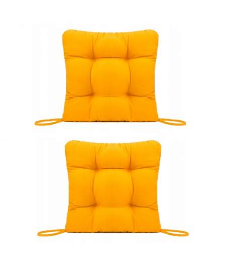 Set Perne decorative pentru scaun de bucatarie sau terasa, dimensiuni 40x40cm, culoare Galben, 2 bucati/set