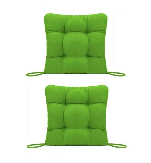Set Perne decorative pentru scaun de bucatarie sau terasa, dimensiuni 40x40cm, culoare Verde, 2 bucati/set