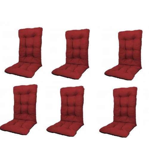 Set Perne pentru scaun de casa si gradina cu spatar, 48x48x75cm, culoare visiniu, 6 buc/set