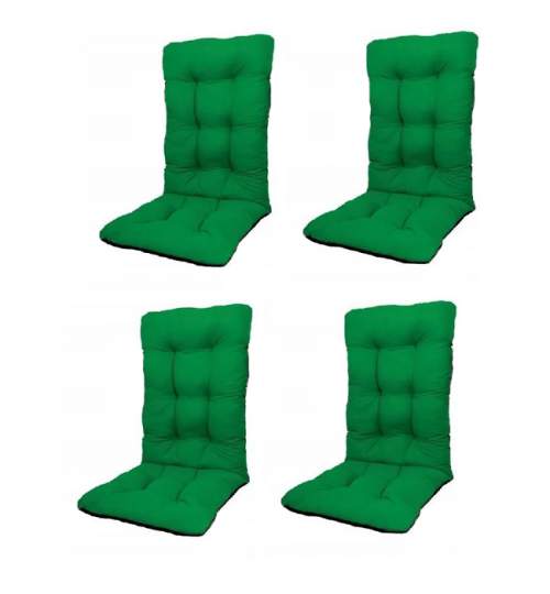Set Perne pentru scaun de casa si gradina cu spatar,  48x48x75cm, culoare verde, 4 buc/set