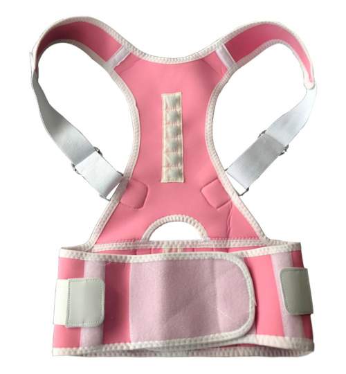 Centura corset magnetic pentru corectarea spatelui si a coloanei, marime M, roz