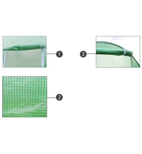 Folie de Protectie Transparenta Verde pentru Solar sau Sera, 8 ferestre laterale, 4.5x2x2m