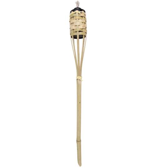 Torta lampa de gradina din bambus cu recipient metalic pentru ulei, 90cm