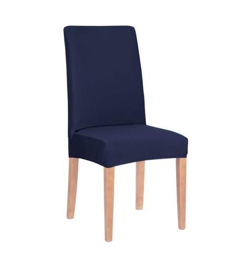 Husa scaun dining/bucatarie, din spandex, culoare bleumarin