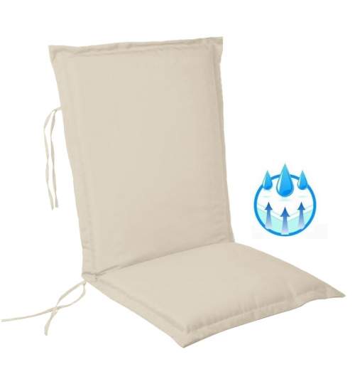 Perna impermeabila sezut/spatar pentru balansoar, scaun de bucatarie sau gradina, 48x65 cm, culoare bej