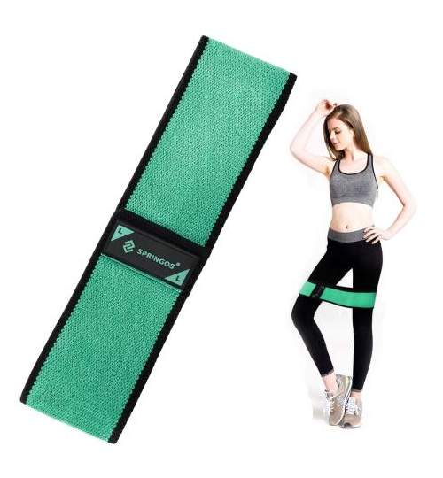 Banda elastica fitness pentru tonifiere din cauciuc, Marimea L, 86 cm, verde