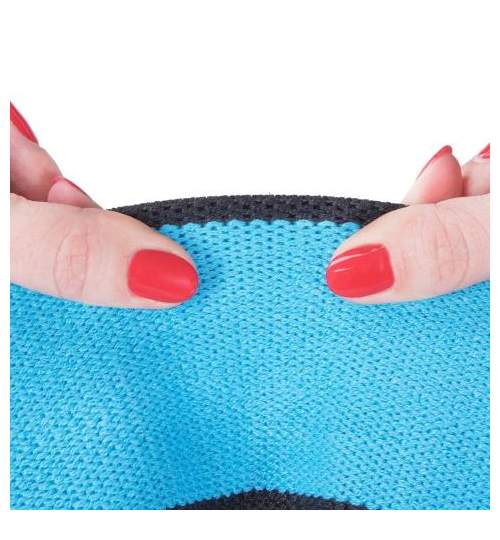 Banda elastica fitness pentru tonifiere din cauciuc, Marimea S, 66 cm, albastru