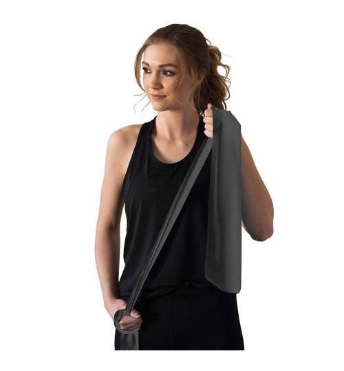 Banda elastica pentru exercitii fitness, rezistenta 6-8 kg, 200cm, negru