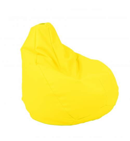 Fotoliu Bean Bag BIG, tip para din material textil, diametru 73cm, culoare galben